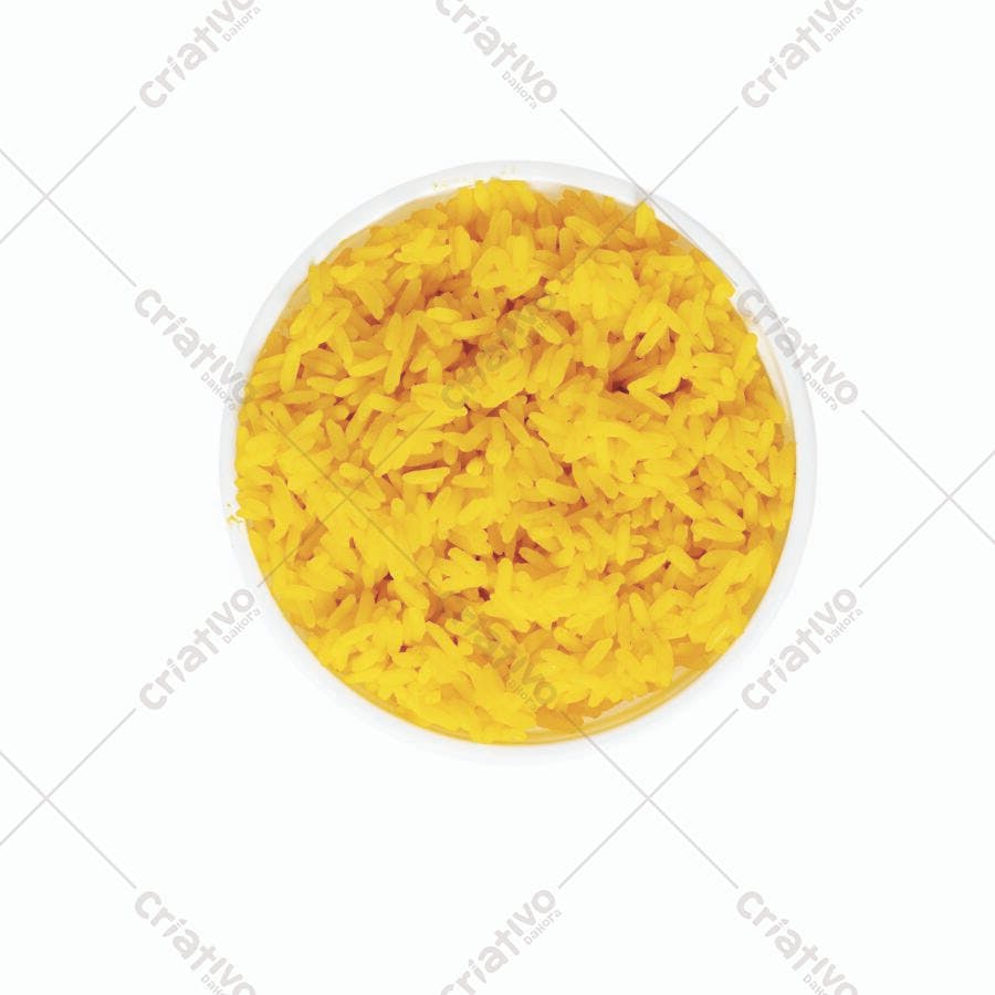Arroz amarelo em tigela branca