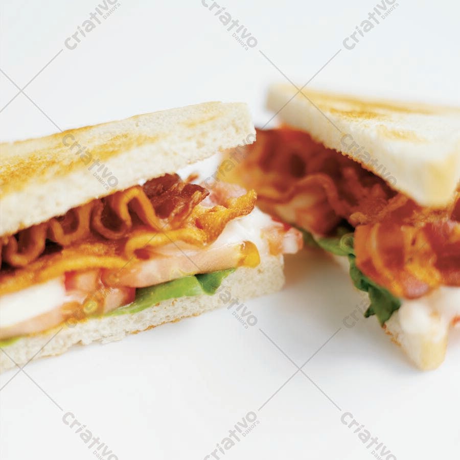Sanduíche de bacon crocante com tomate e alface