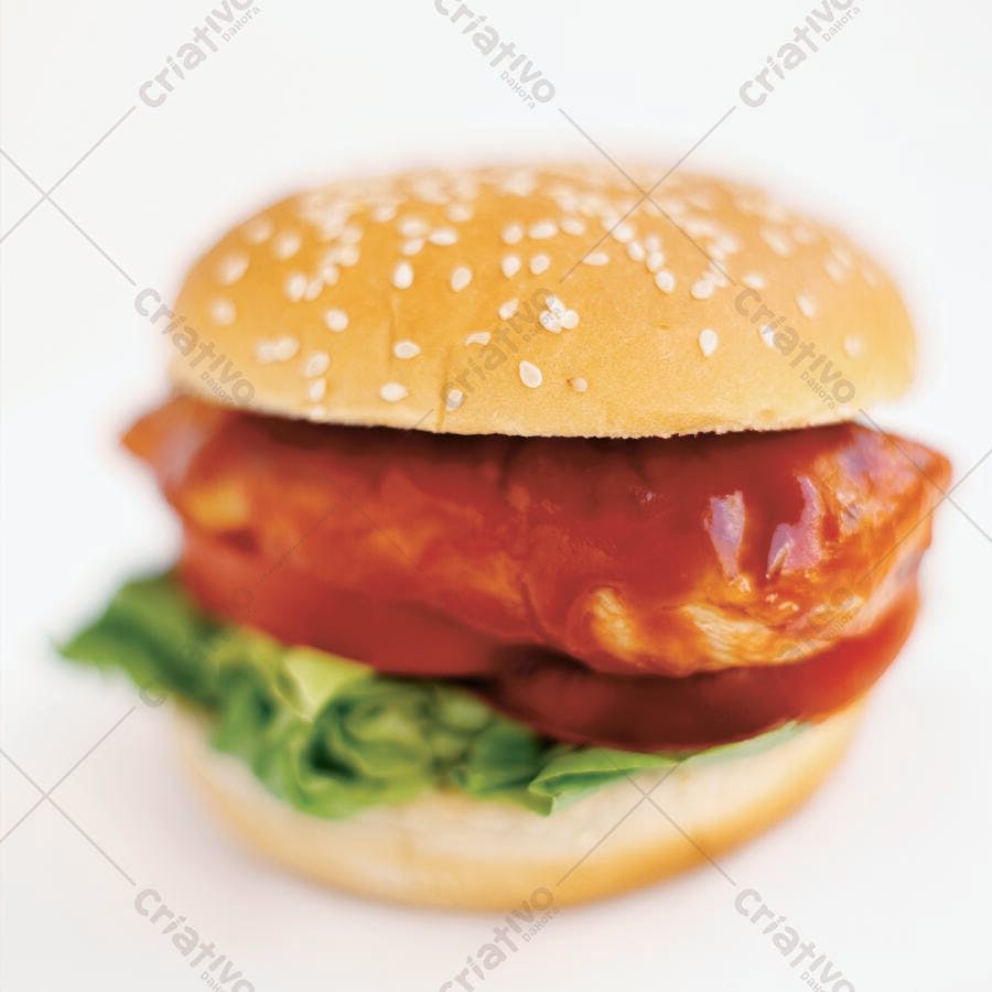 Hambúrguer de frango com barbecue