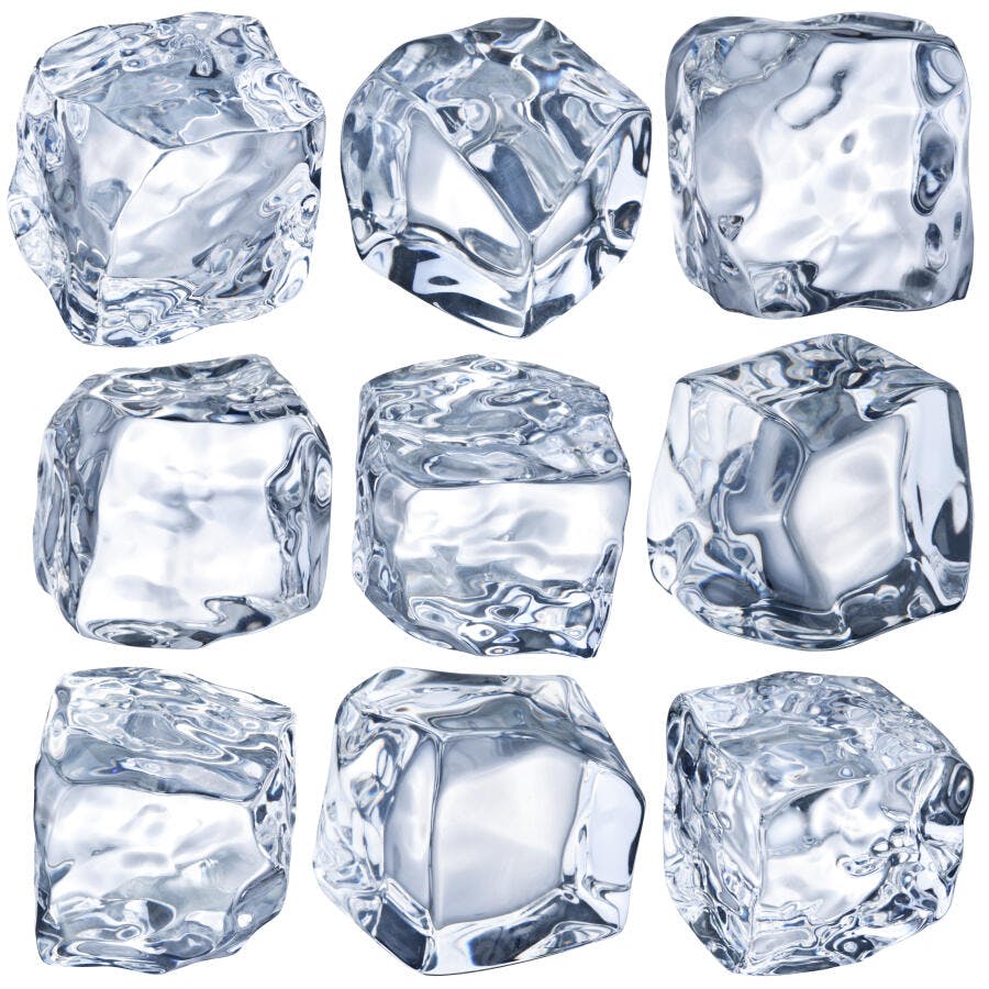 Cubos de gelo transparentes coleção