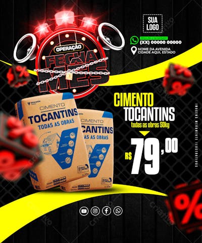 ENCARTE FECHA MÊS PRODUTOS EDITÁVEL