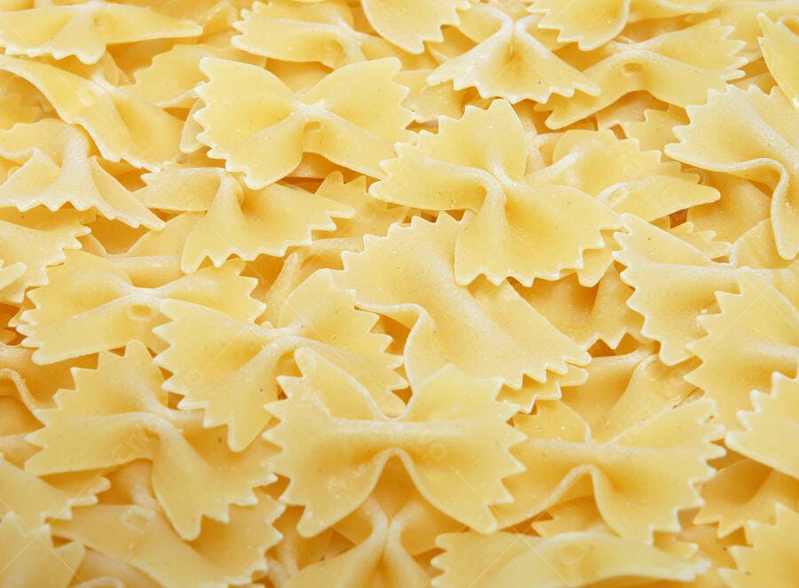 Farfalle secas detalhe textura