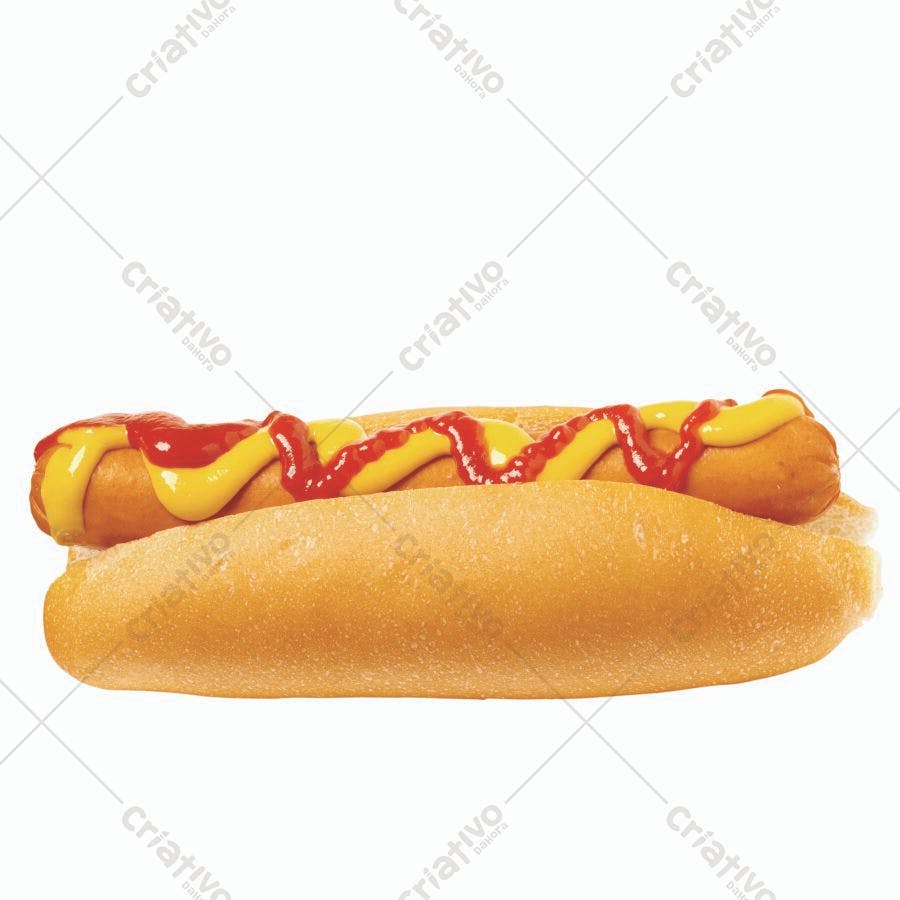 Hot dog com mostarda e ketchup