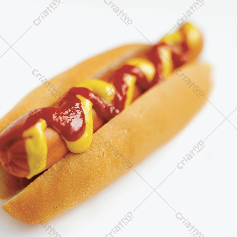 Hot dog com mostarda e ketchup