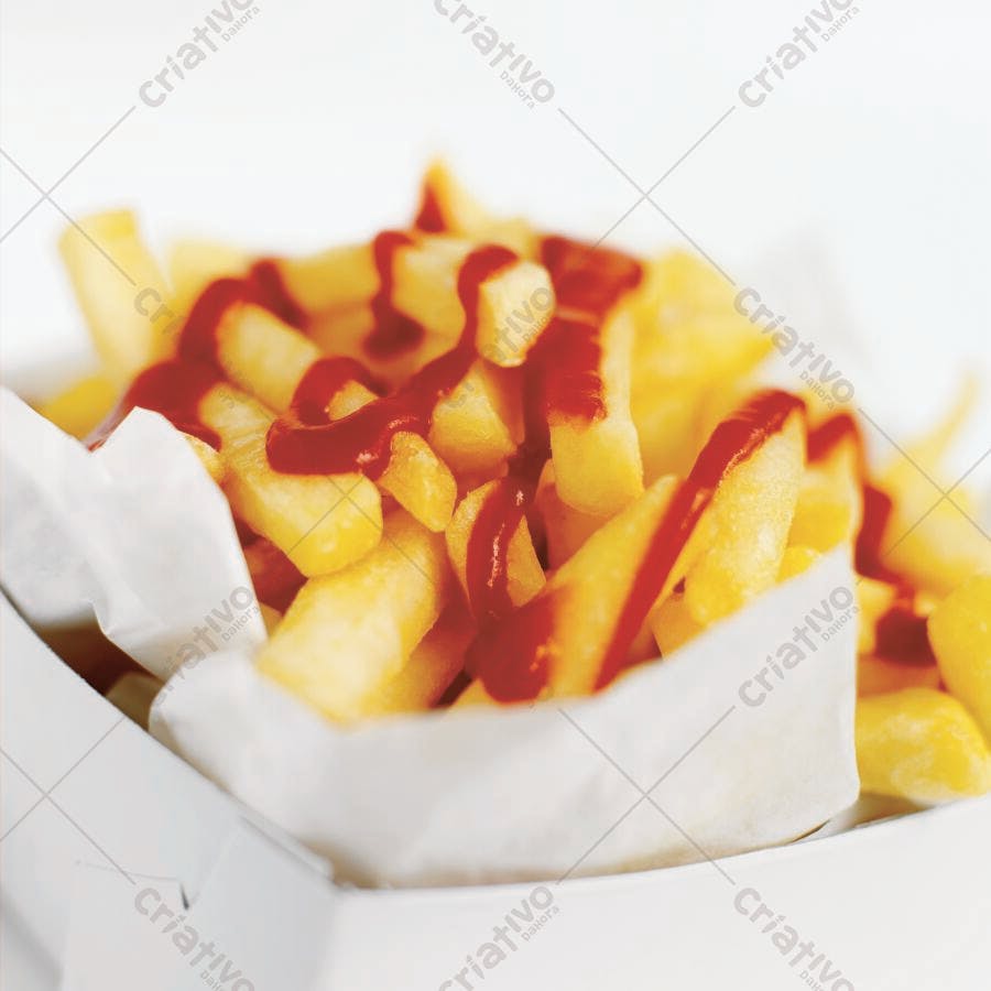 Batata frita com ketchup