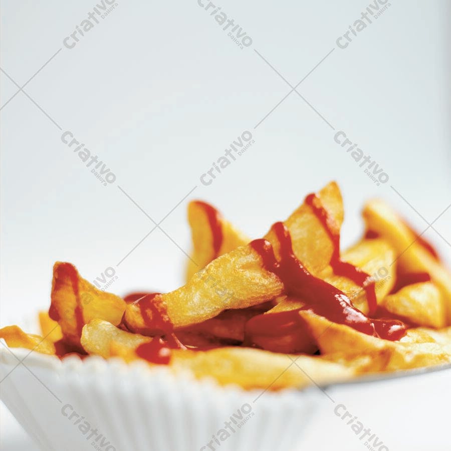 Batatas fritas com ketchup