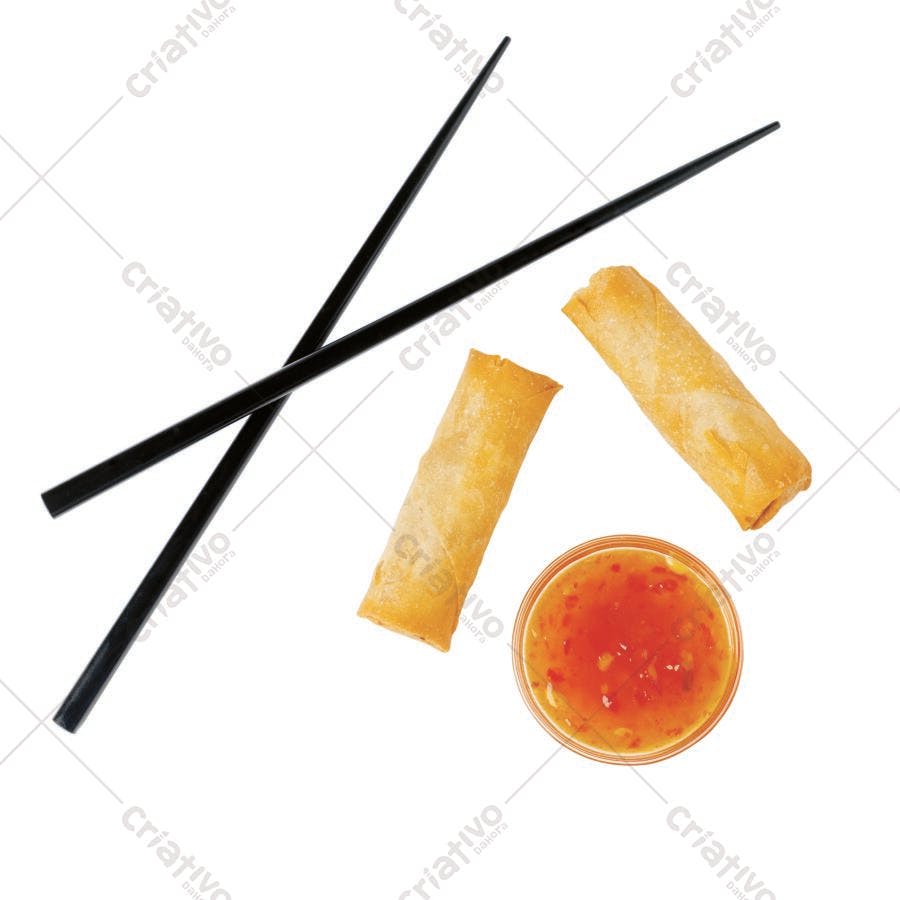 Rolinhos primavera com molho agridoce