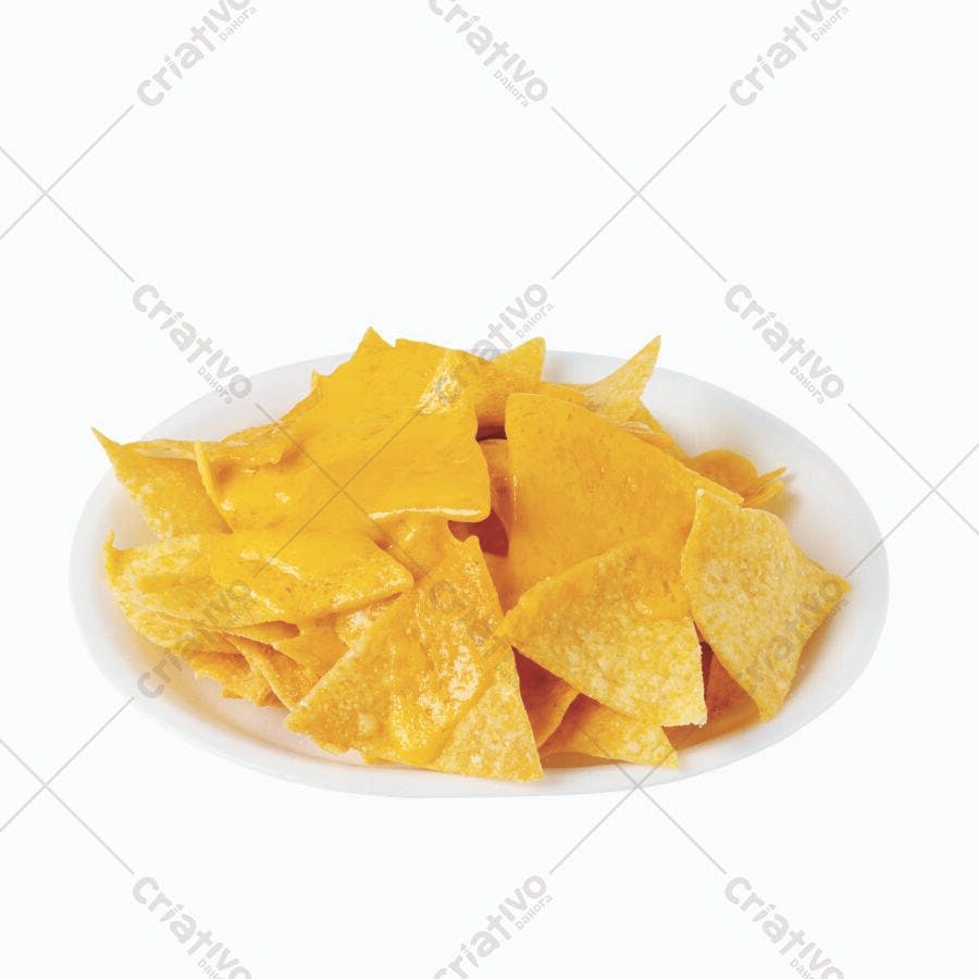 Nachos com Queijo Derretido em Prato Branco