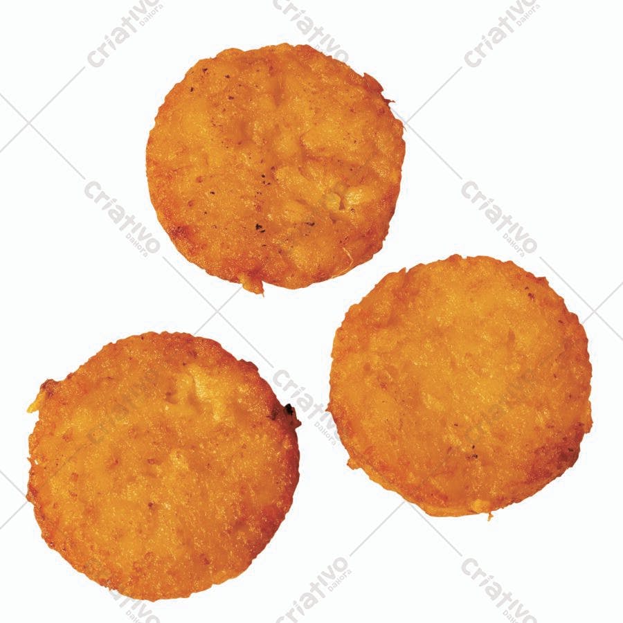 Três bolinhos dourados crocantes