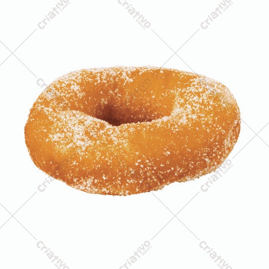 Donut açucarado dourado