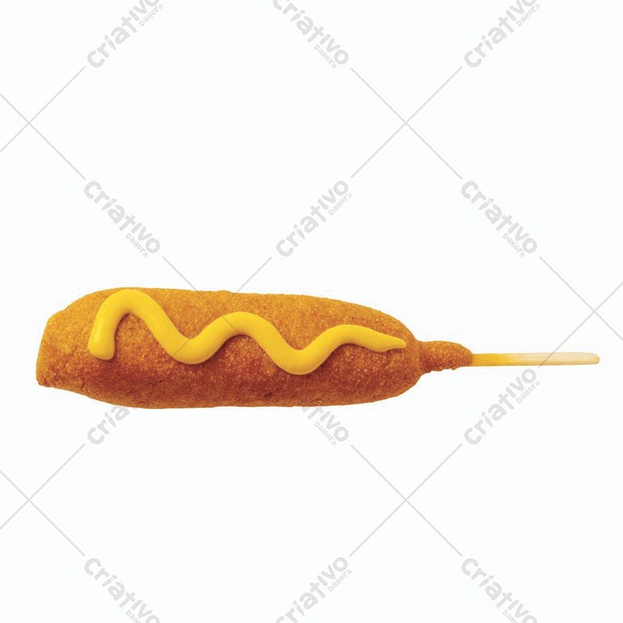 Corn dog com mostarda amarela