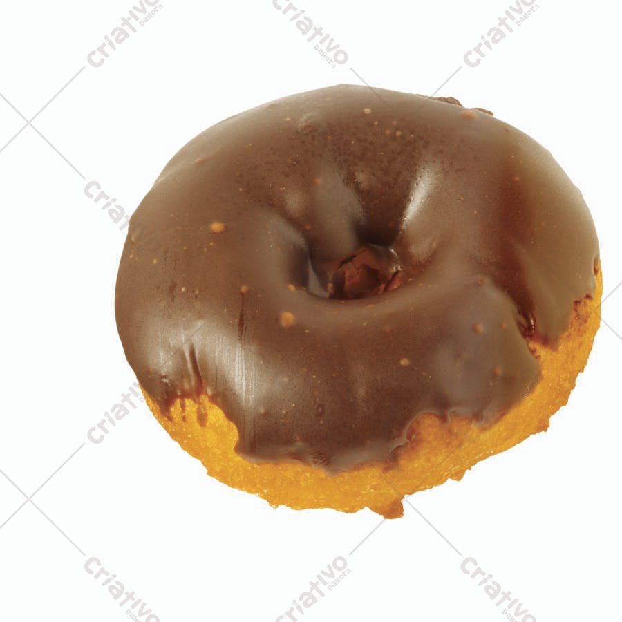 Donut de chocolate com cobertura brilhante