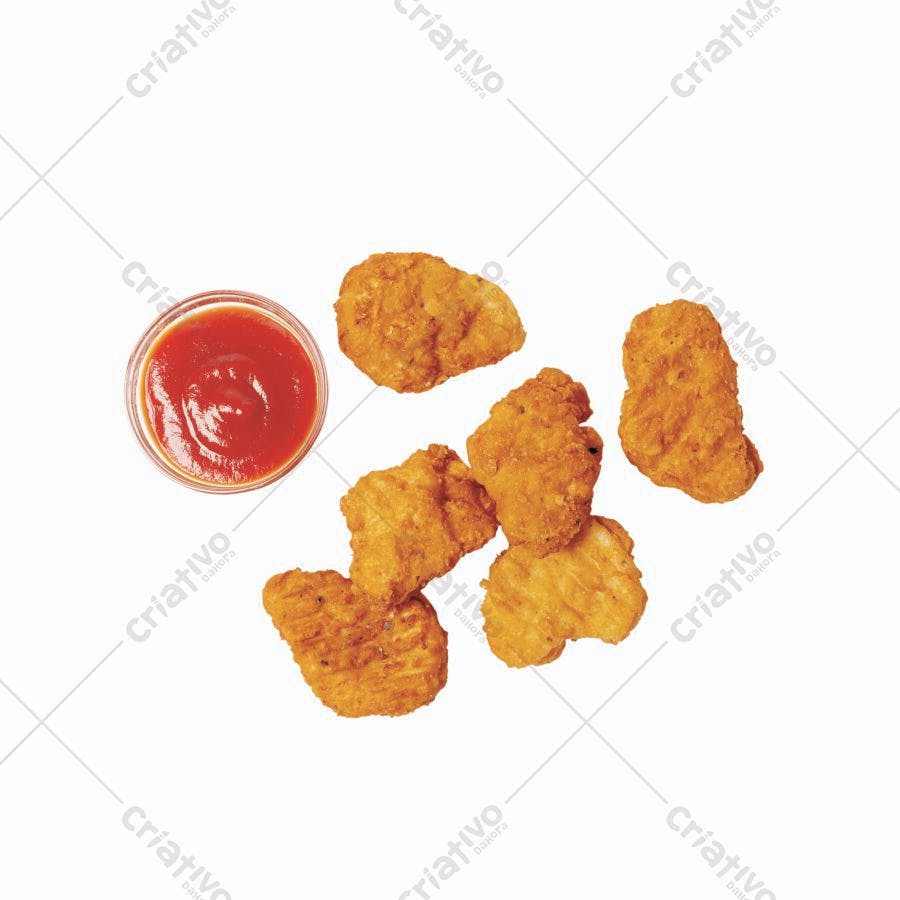 Frango frito com molho ketchup