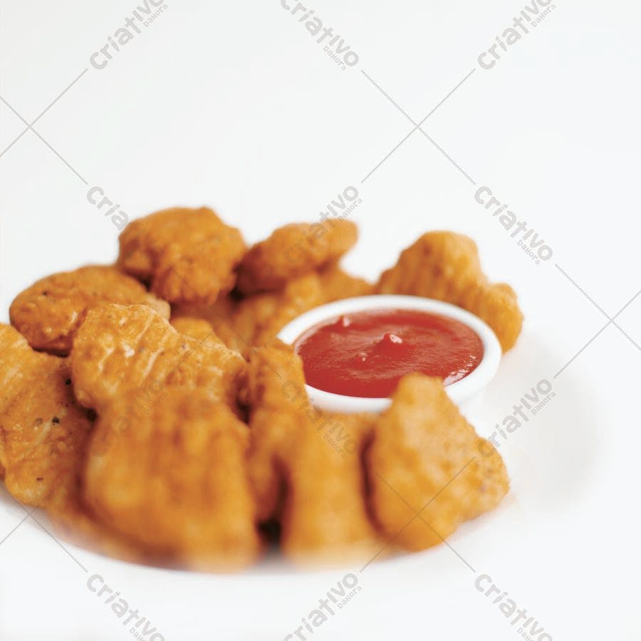 Frango frito com molho ketchup