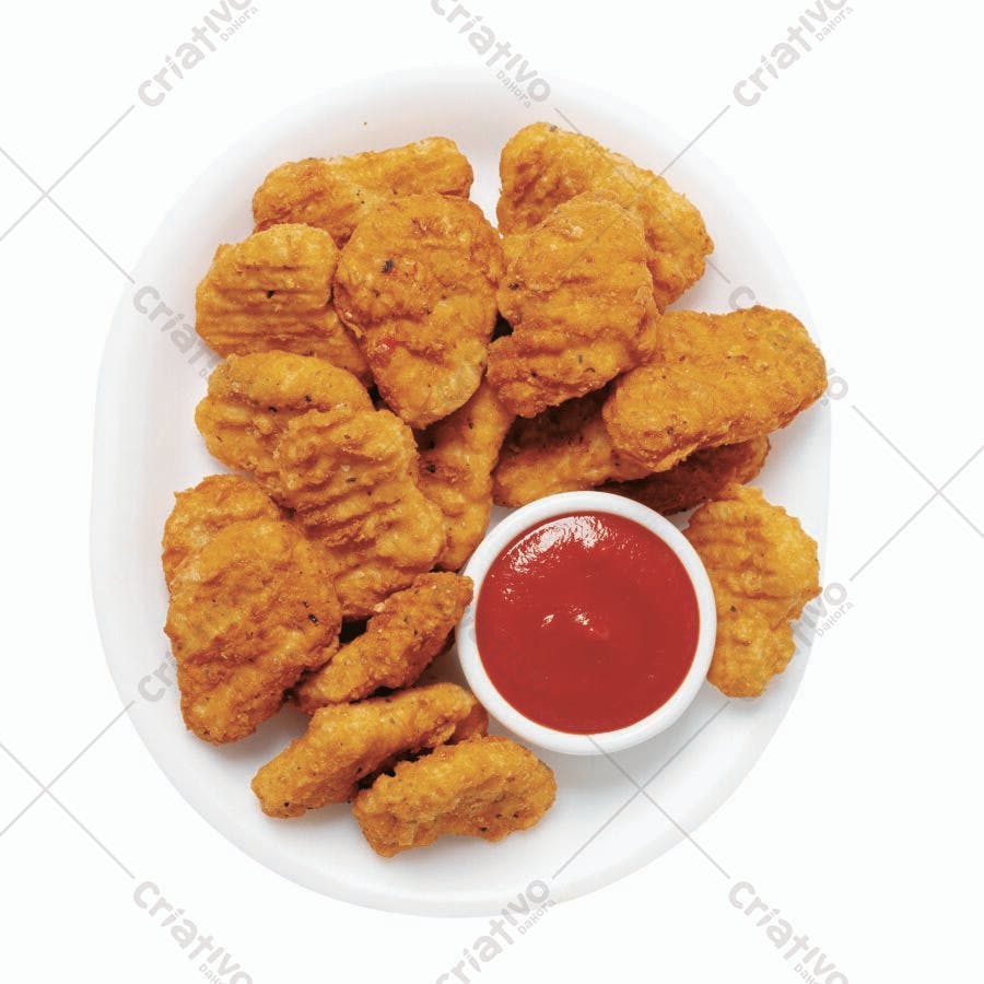 Frango frito com molho ketchup