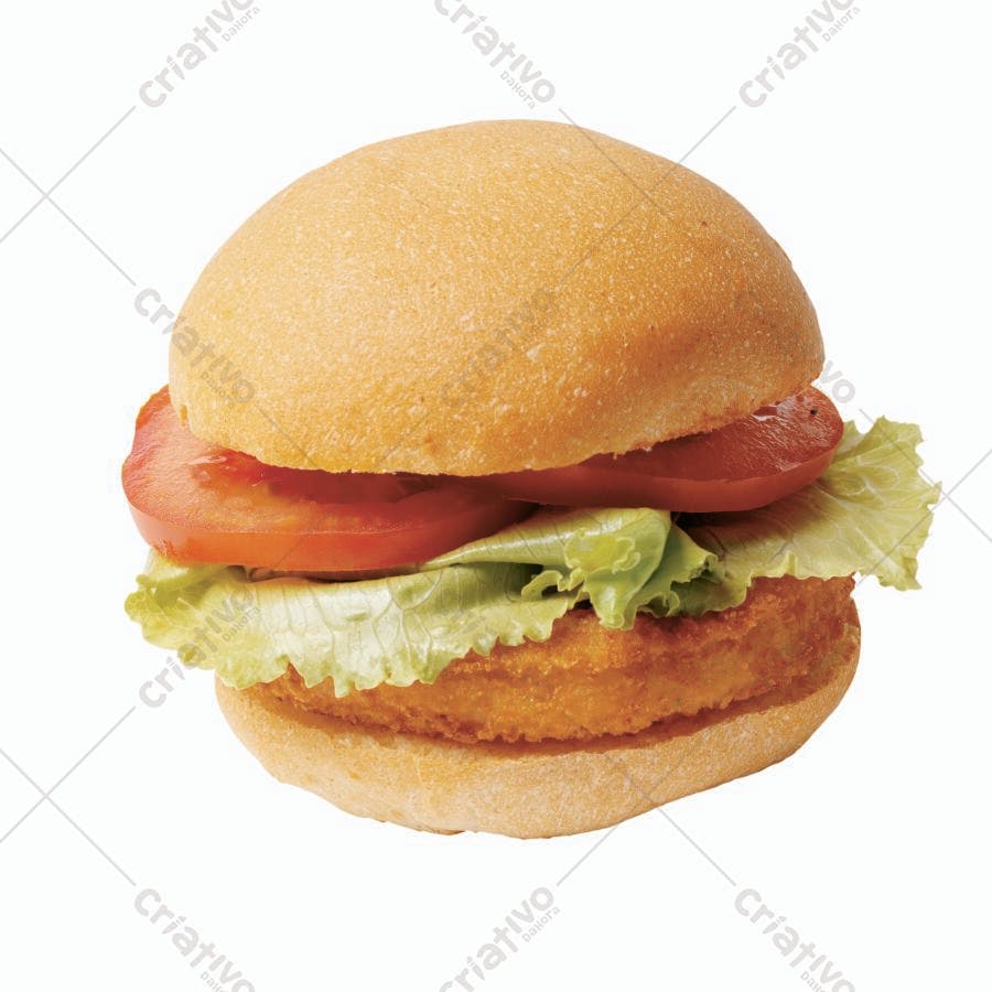 Hambúrguer de Frango com Alface e Tomate