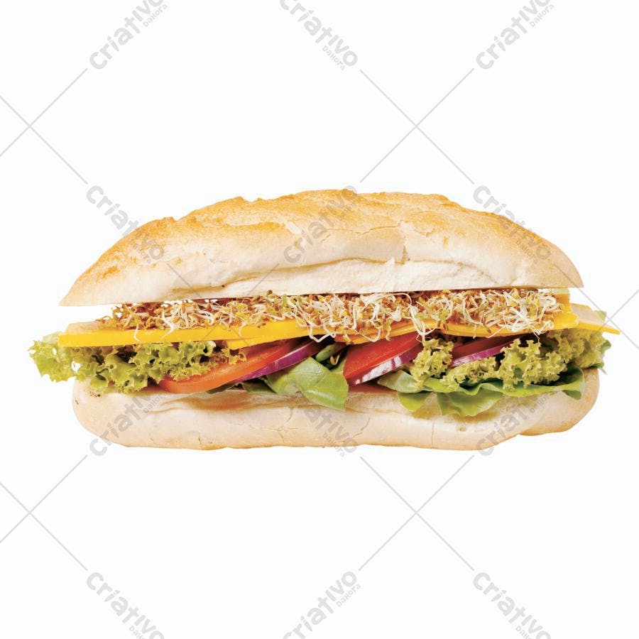 Sanduíche vegetariano com queijo e brotos