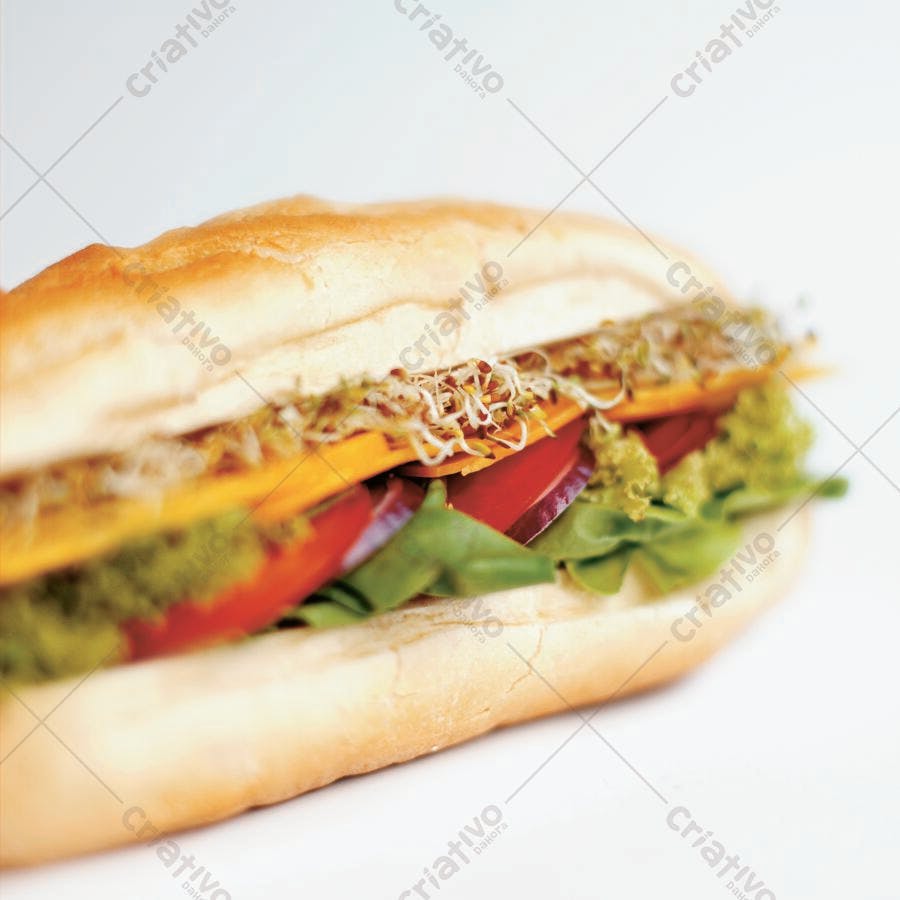 Sanduíche vegetariano com queijo e brotos