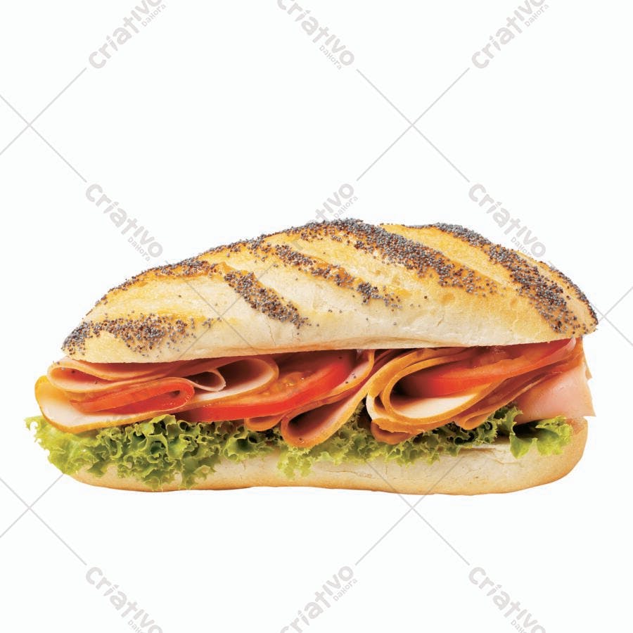 Sanduíche de peito de peru tomate e alface