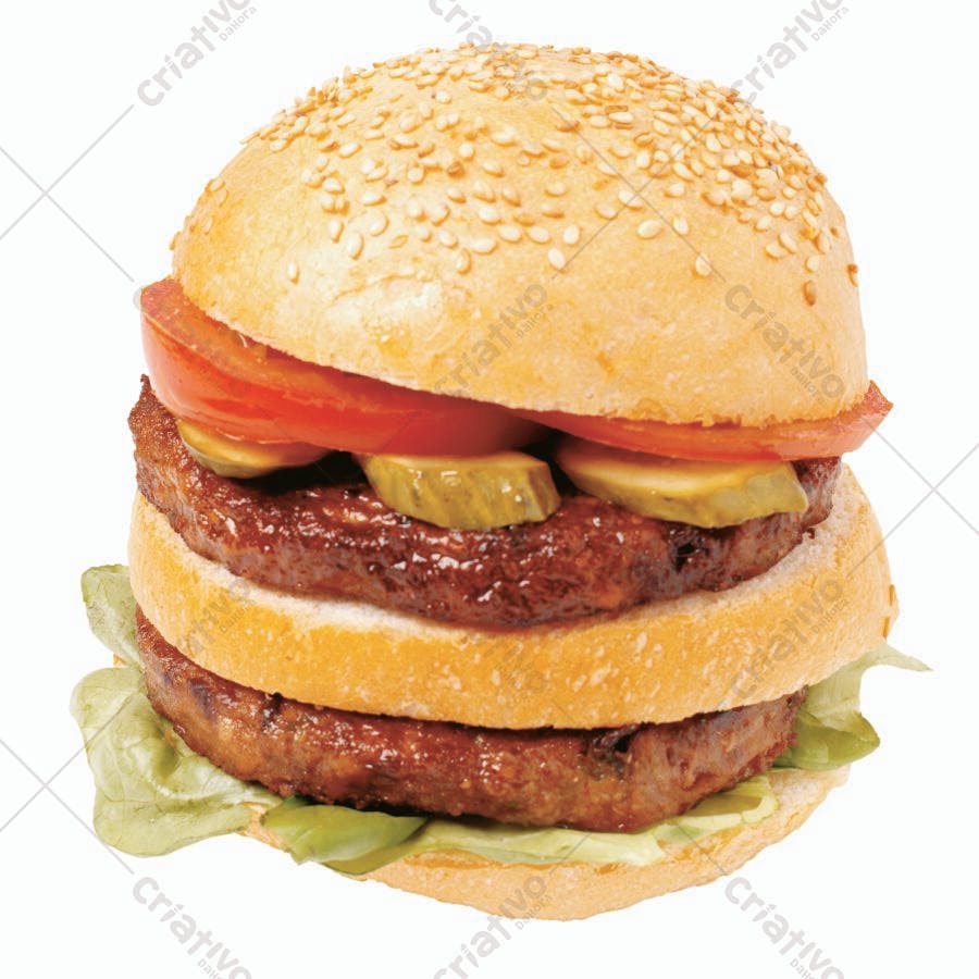 Hambúrguer Duplo com Gergelim e Tomate