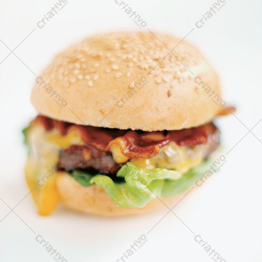 Hambúrguer com bacon e queijo cheddar