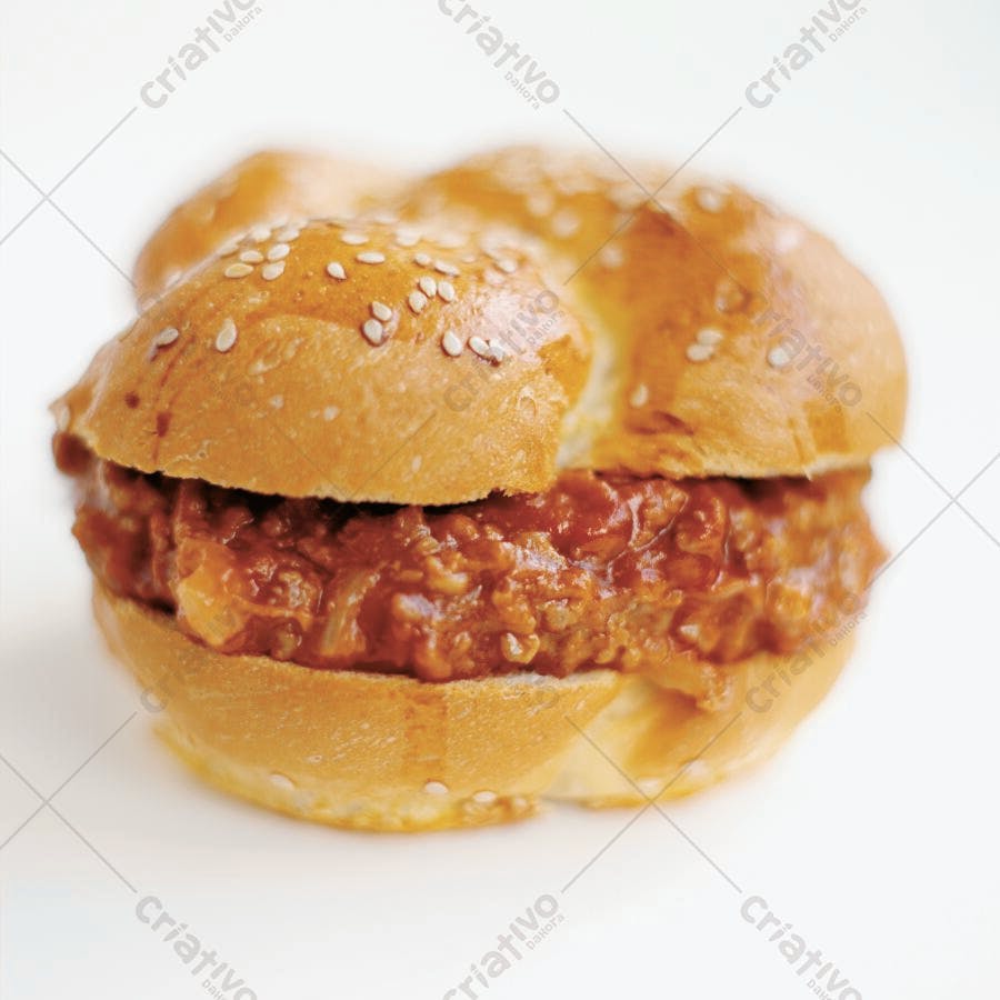 Sanduíche de carne moída com gergelim