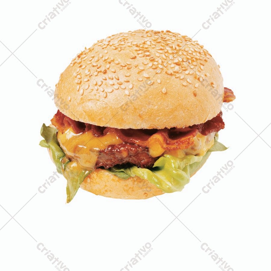 Hambúrguer suculento com bacon e queijo