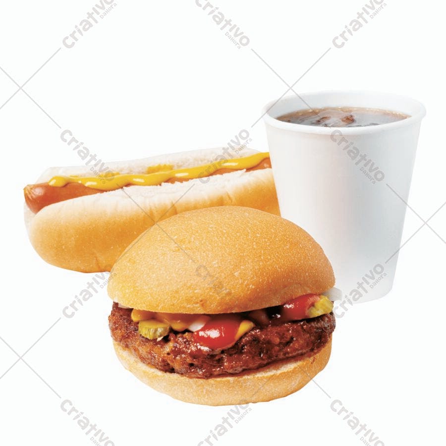 Lanche rápido hambúrguer cachorro-quente refrigerante