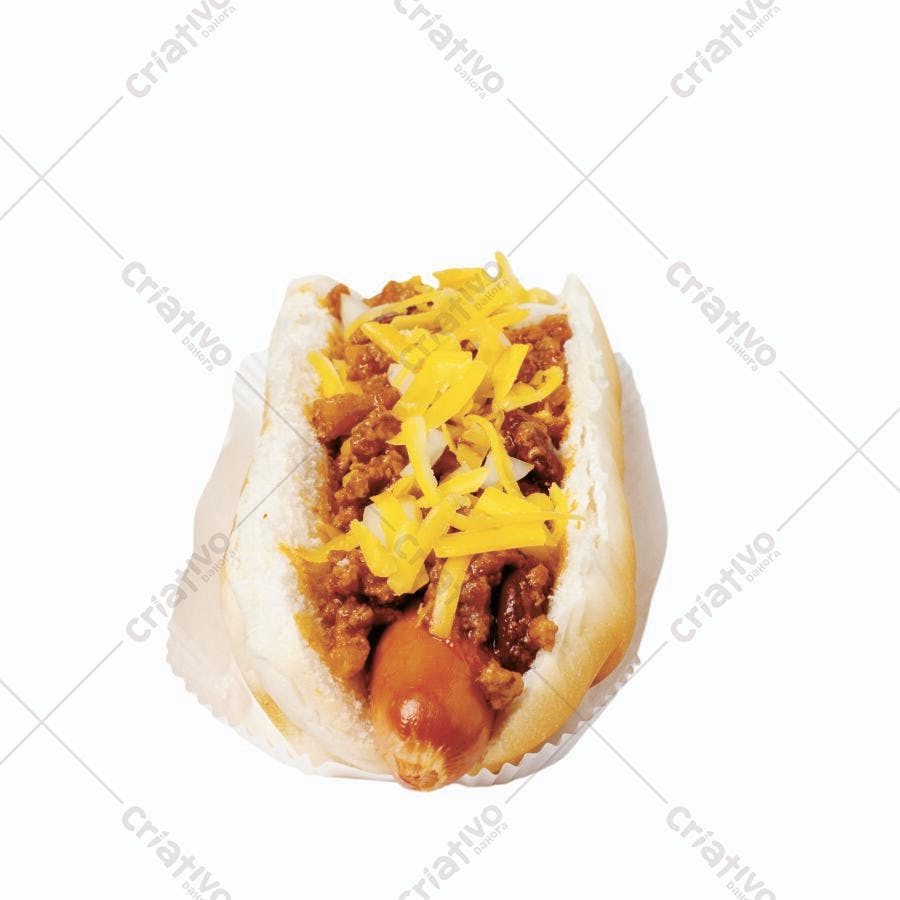 Cachorro-quente com chili e queijo