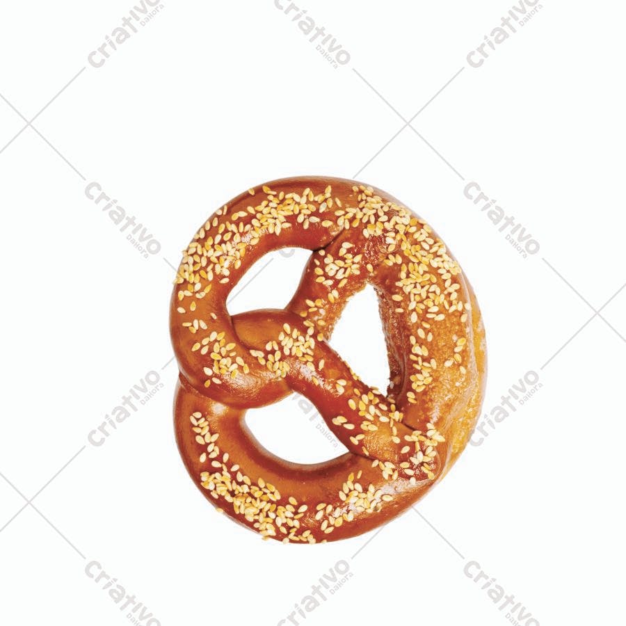 Pretzel com gergelim assado