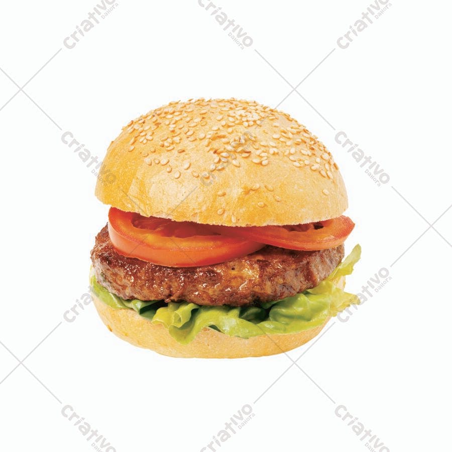 Hambúrguer artesanal com tomate e alface