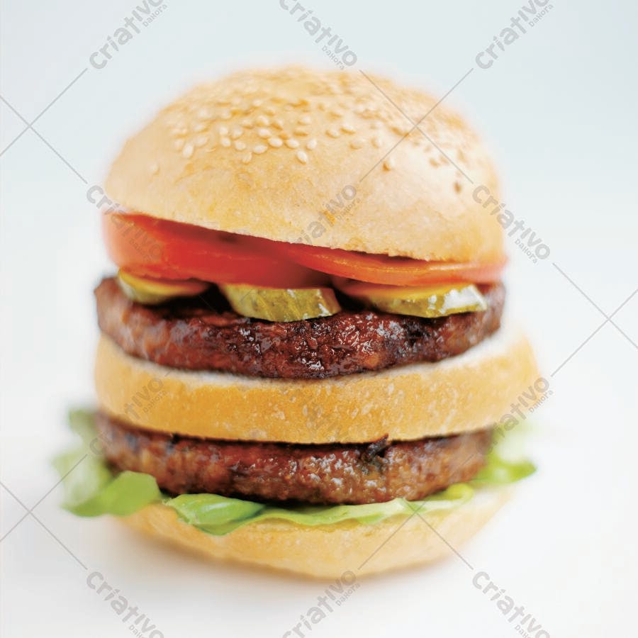 Hambúrguer Duplo com Gergelim e Tomate