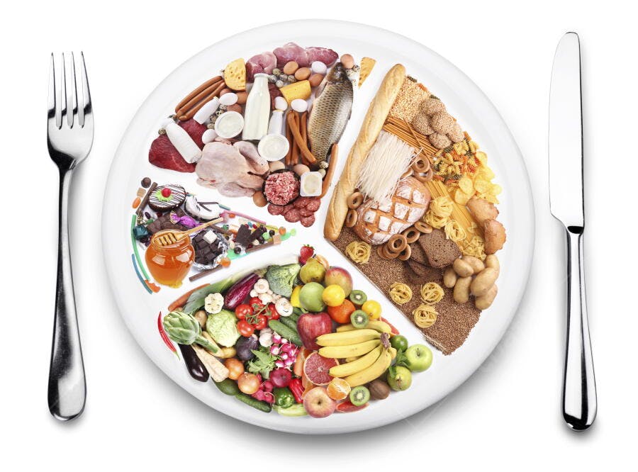 Prato de Alimentação Saudável Divisões