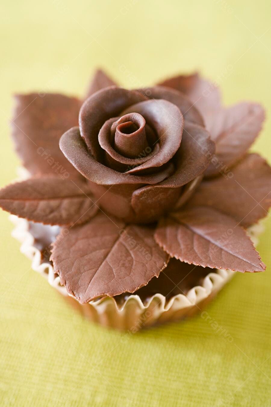 Cupcake com Rosa de Chocolate