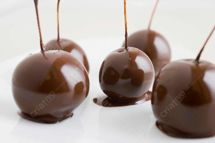 Cerejas Banhadas em Chocolate Escuro