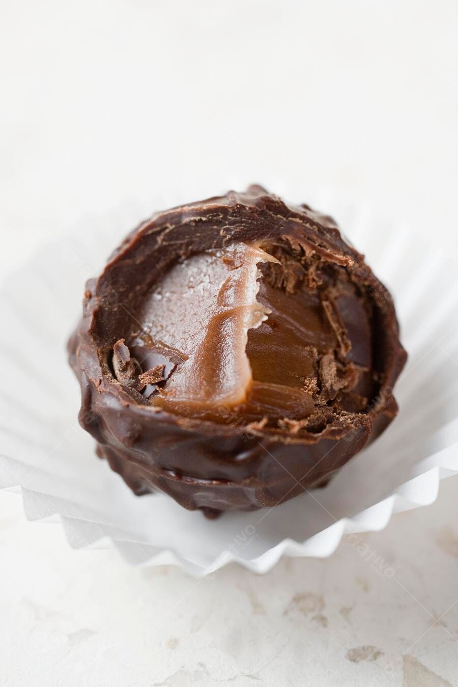 Trufa de chocolate com recheio cremoso