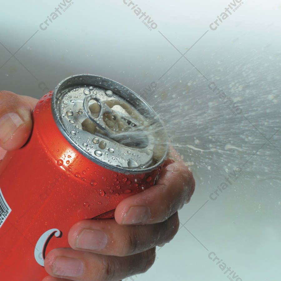 Refrigerante explodindo da lata