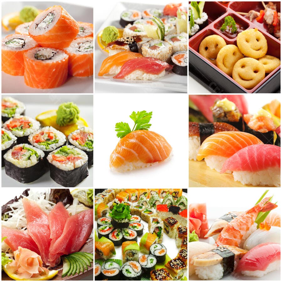 Variedade de Sushi Japonês Prato