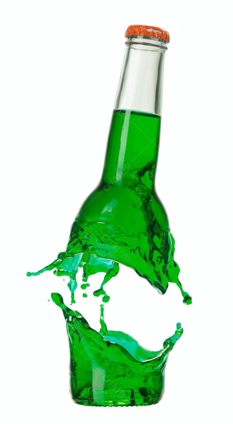 Refrigerante Verde em Garrafa de Vidro com Esplendor