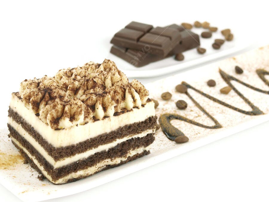 Tiramisu delicioso com chocolate e café