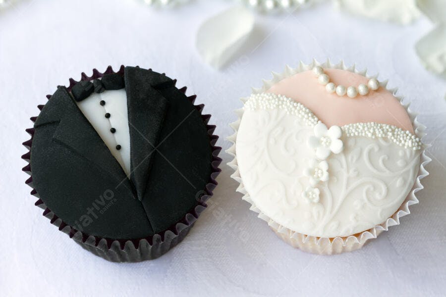 Cupcakes decorados de casamento