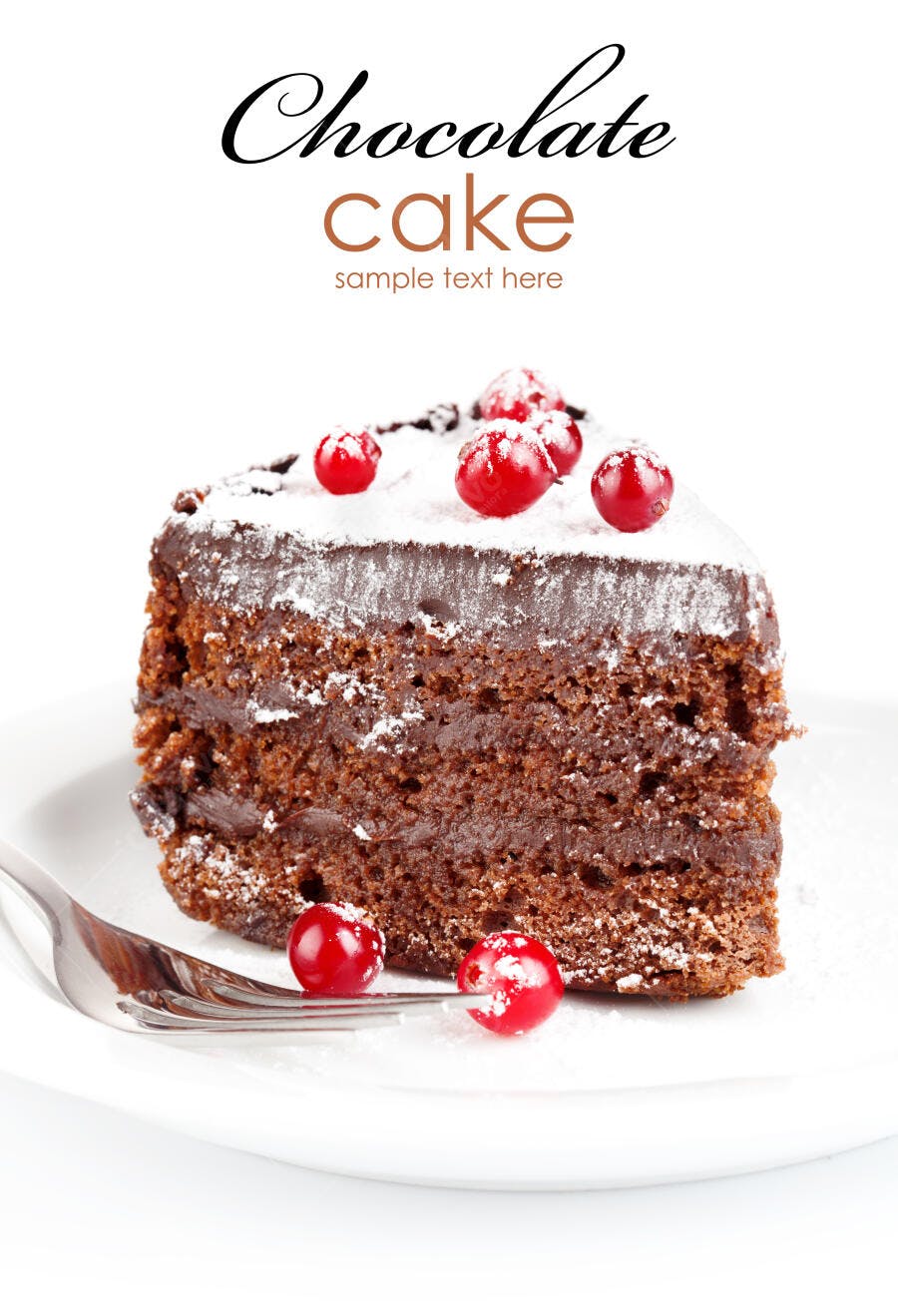 Bolo de chocolate com frutas vermelhas