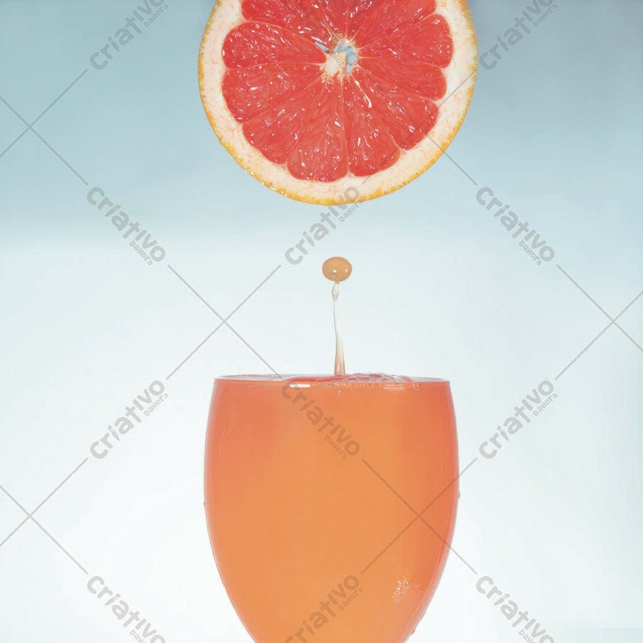 Suco de toranja caindo em copo