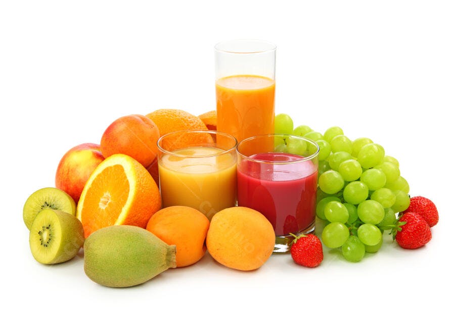 Sucos naturais e frutas frescas