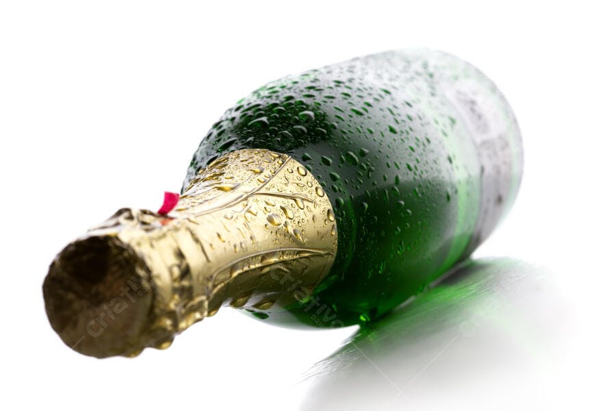 Garrafa de Champanhe Verde Gelada
