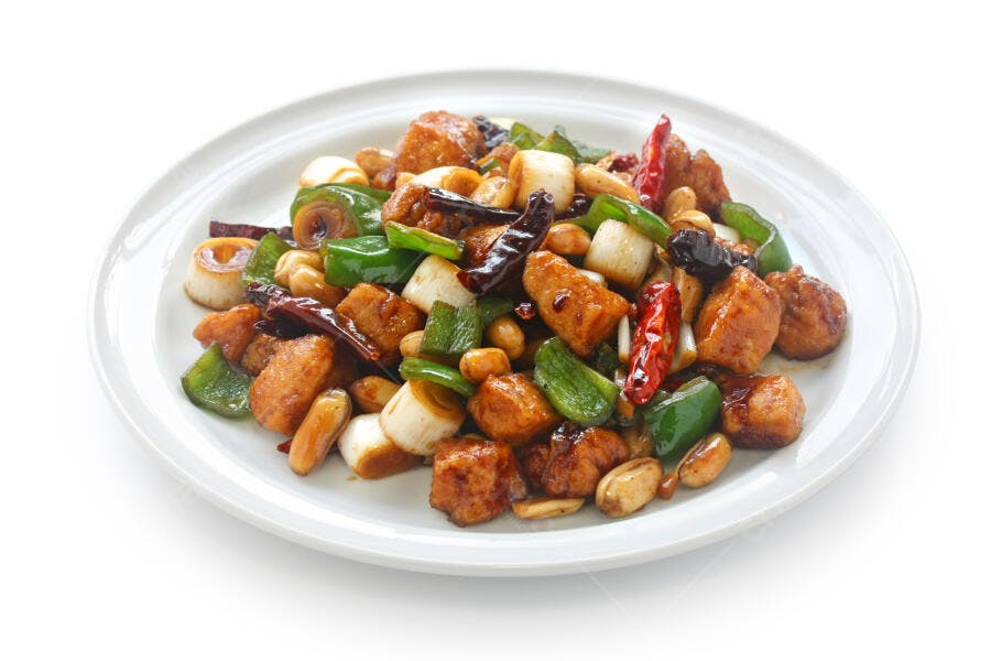 Frango com Amendoim e Pimenta Prato Chinês
