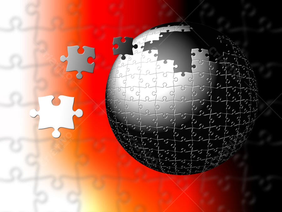 Esfera Puzzle Metálica com Peças Soltas