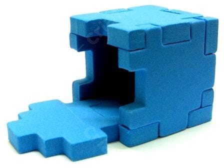 Quebra-cabeça azul de espuma em 3D
