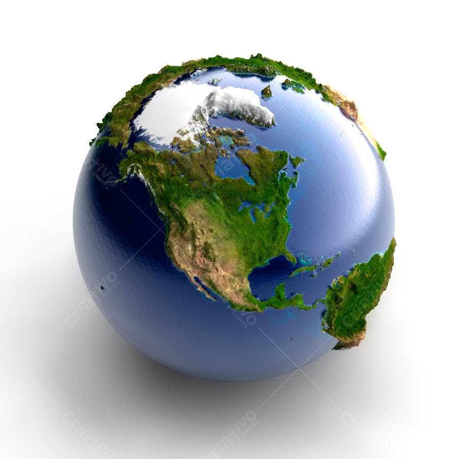 Planeta Terra vista do espaço com foco na América do Norte