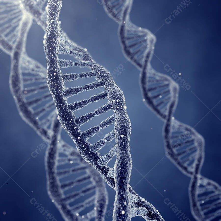 Molécula de DNA em fundo azul